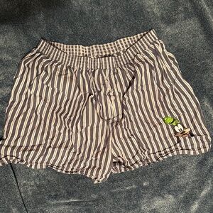 Striped Women's Boxer Shorts with Goofy - Blue/White